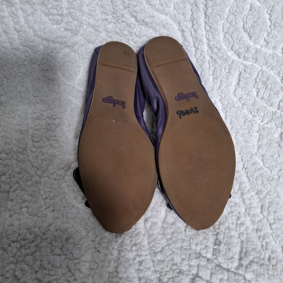 Indigo Purple Flats Shoes with Bow Accent Size 6 - Picture 8 of 11